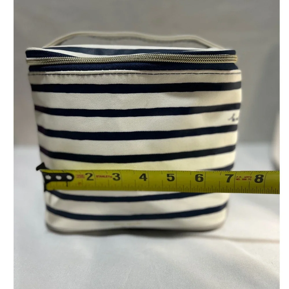 Kate Spade NY Insulated Lunch Box Tote Navy Beige‎ Striped Thermal Bag Teacherl